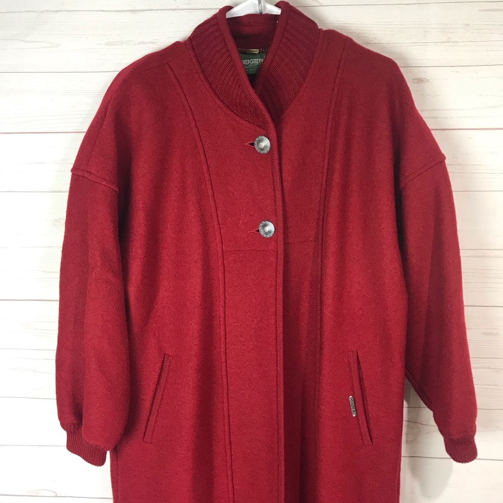 Boiled Wool Bomber Style Maxi Coat Geiger Austria